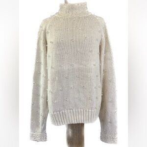 Lisa Nichols Vintage Beaded Sweater in Cream